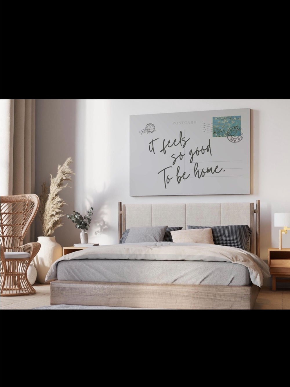 Vintage Van Gogh Postcard Canvas Print - Feels So Good To Be Home
